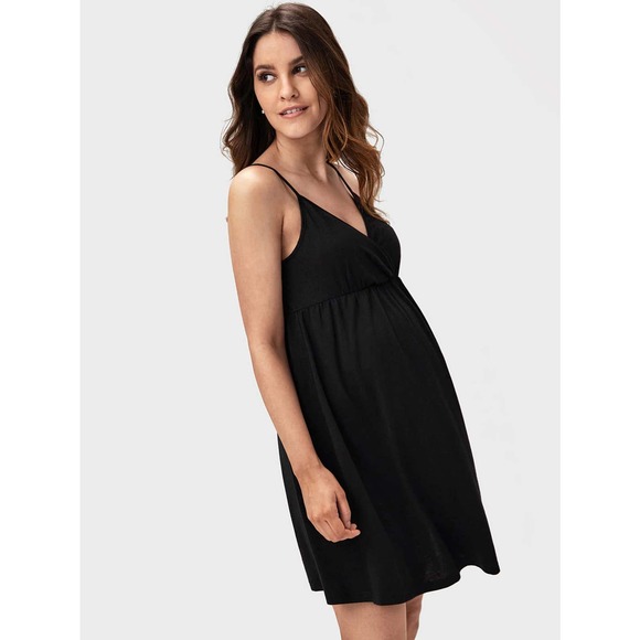 Maternity Slip v neck cami mini Dress black - Picture 1 of 11